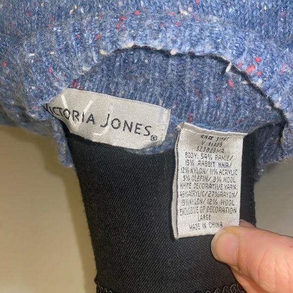 Victoria Jones Sleigh Riding Snowman Christmas Sweater Size Large Ugly Vintage - Picture 5 of 9